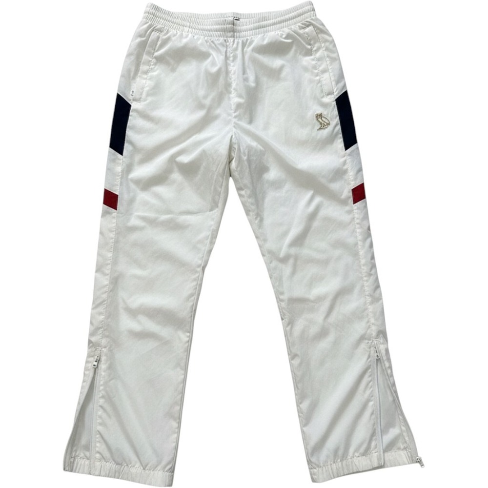 OVO Track Pants Team October Mens M White Nylon Side Stripe Streetwear Drake